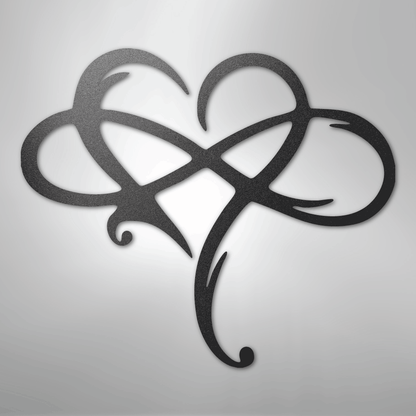 Infinity and Heart - Steel Sign