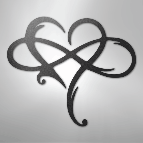 Infinity and Heart - Steel Sign