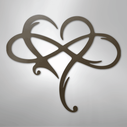 Infinity and Heart - Steel Sign