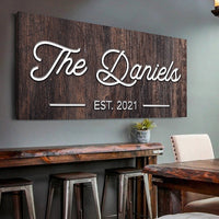 Wooden Family Name Sign