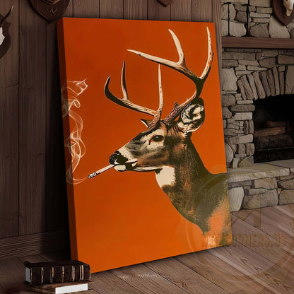 Deer Pop Art with Smoke Wrapped Canvas Wall Art