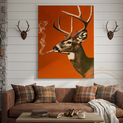 Deer Pop Art with Smoke Wrapped Canvas Wall Art