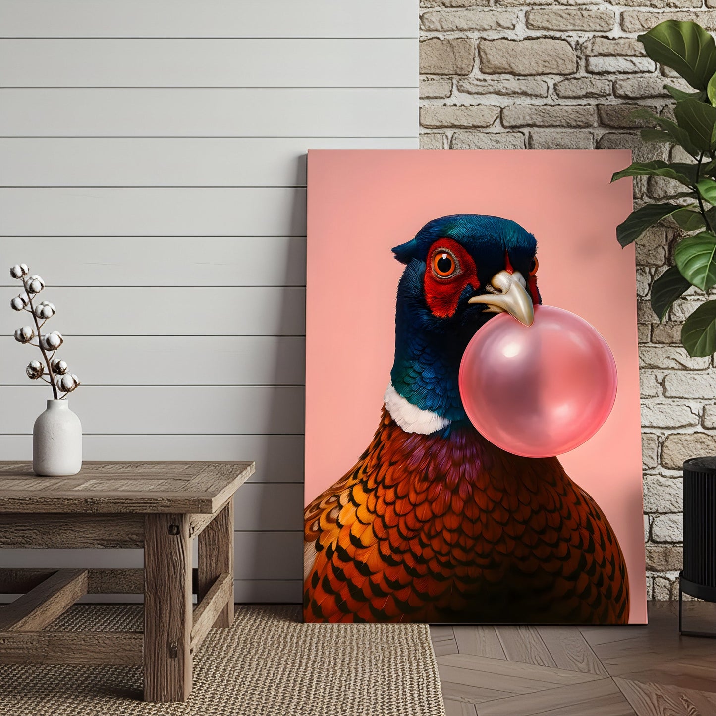 Funny Pheasant Canvas Wall Art – Unique Hunting Cabin Decor & Perfect Gift for Hunters