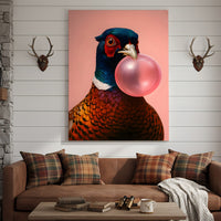 Funny Pheasant Canvas Wall Art – Unique Hunting Cabin Decor & Perfect Gift for Hunters
