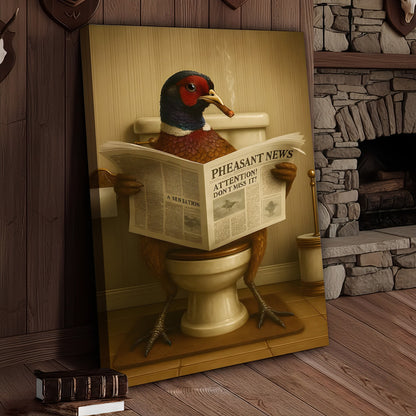 Phesan Reading News Smoking Bathroom Wall Art – Rustic Decor for Men, Hilarious Gift for Men, Hunter