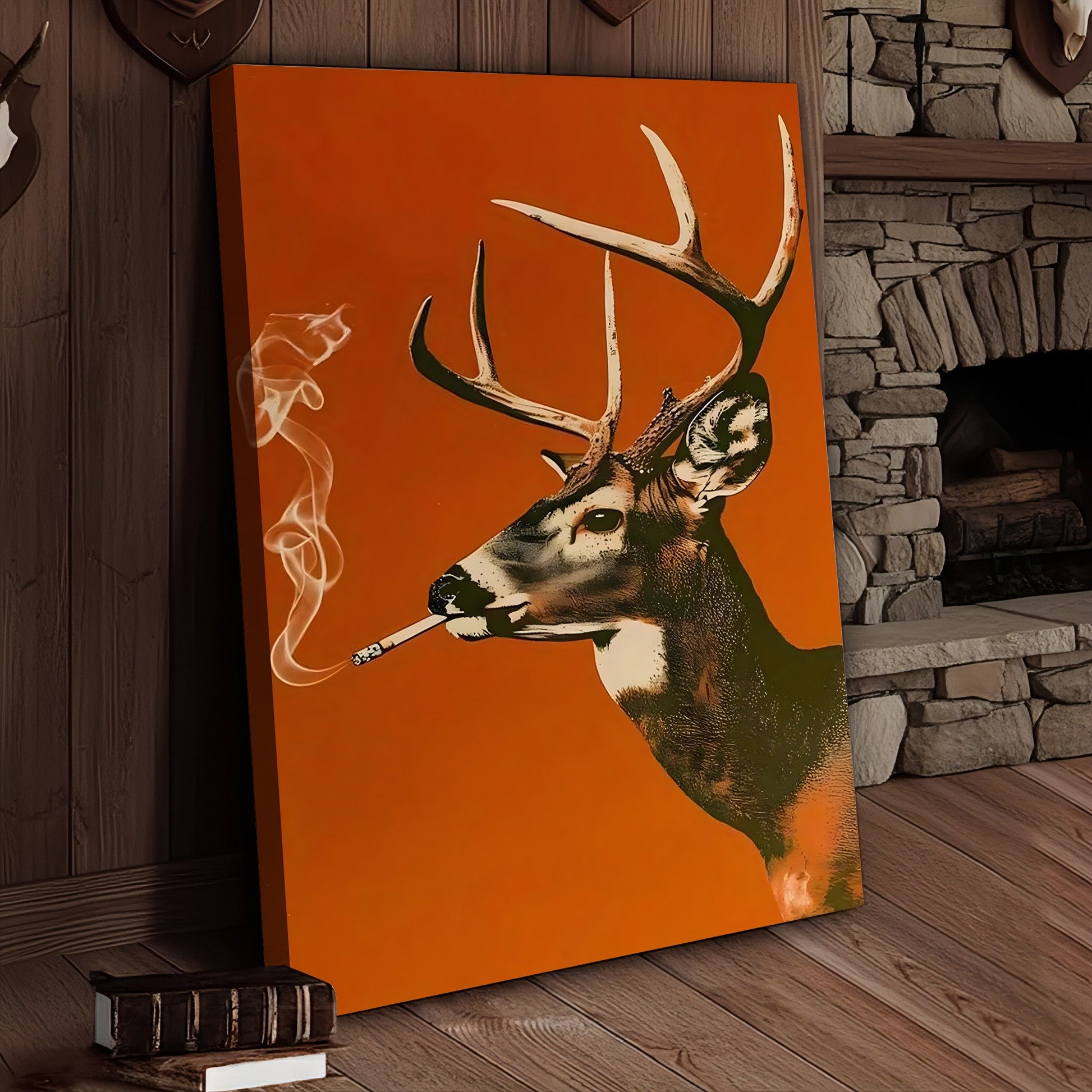Smoking Buck Deer Canvas – Funny Hunting Wall Art for Man Caves - Gift for Hunters & Redneck Vibes