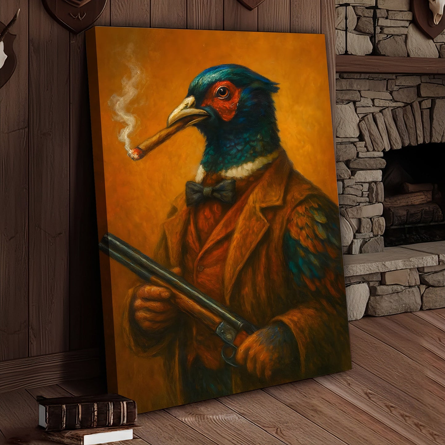 Pheasant Hunter Canvas Wall Art – Funny Hunting Gift for Men, Upland Game Bird Hunters & Lodge Decor