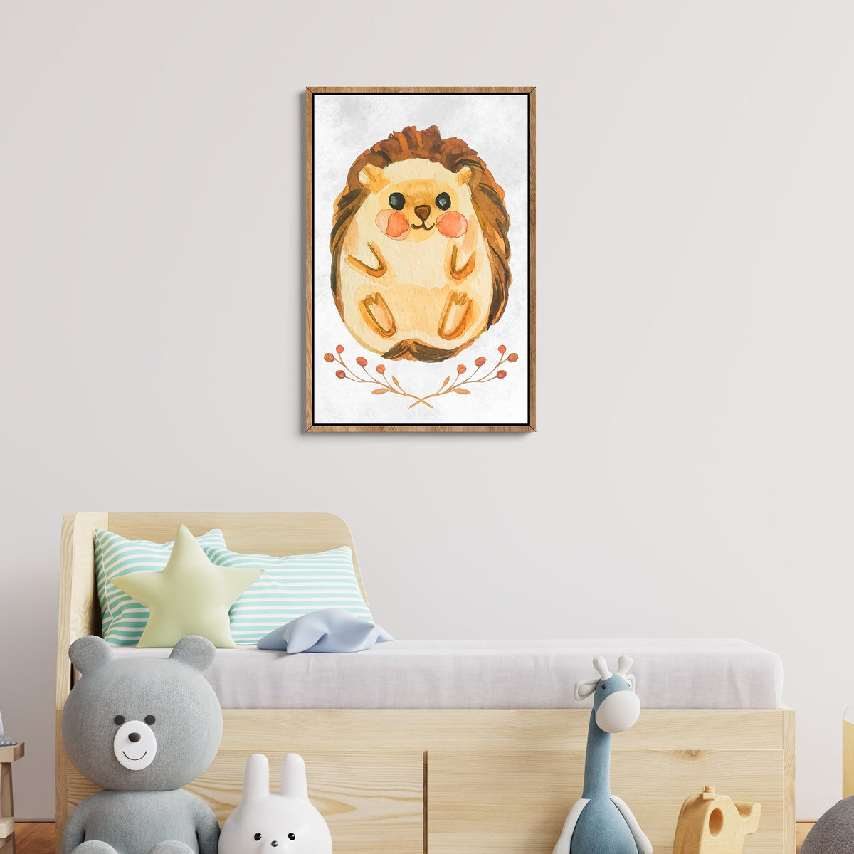 Animals Forest Hedgehog Cute Canvas Wall Art