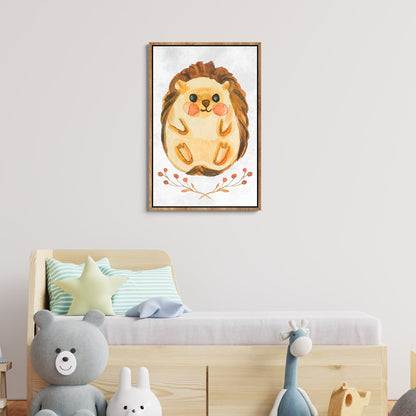 Animals Forest Hedgehog Cute Canvas Wall Art