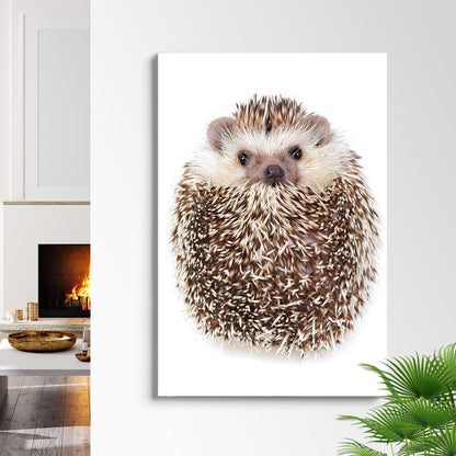 Animals Forest Hedgehog Curled Up Canvas Wall Art