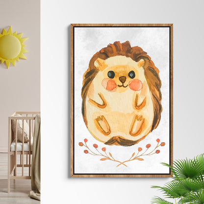 Animals Forest Hedgehog Cute Canvas Wall Art