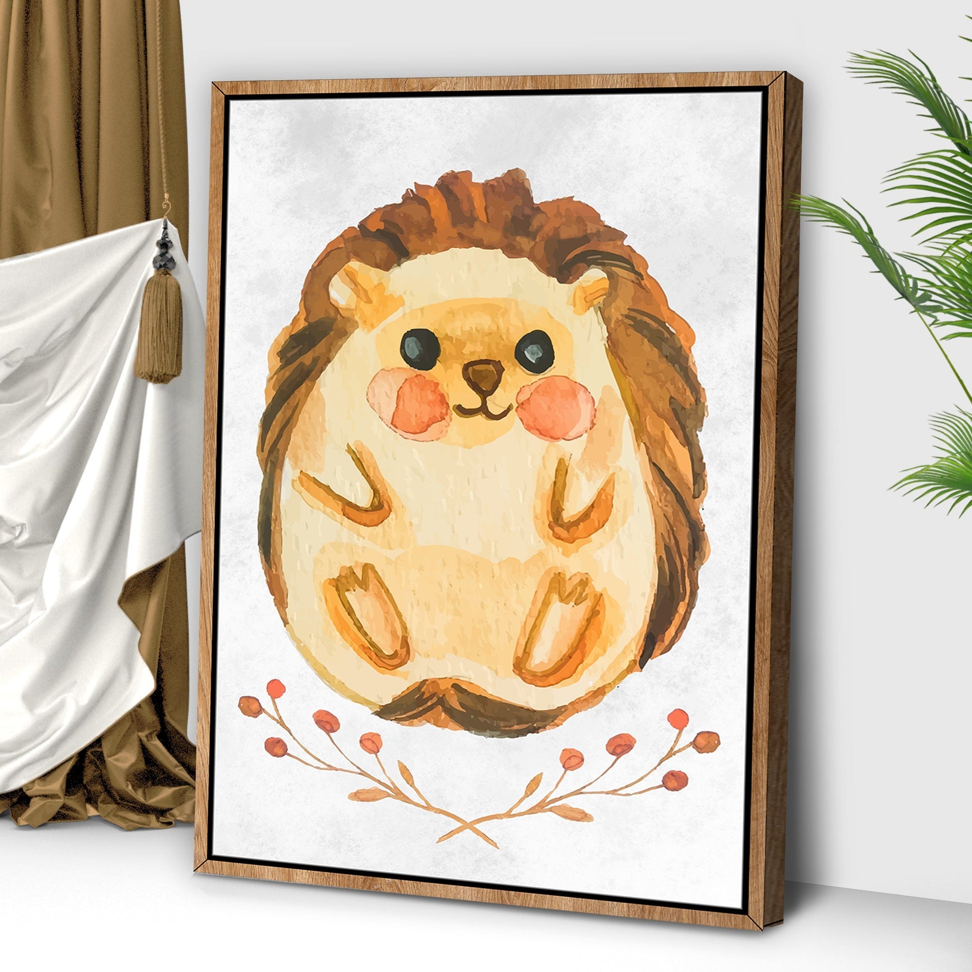 Animals Forest Hedgehog Cute Canvas Wall Art
