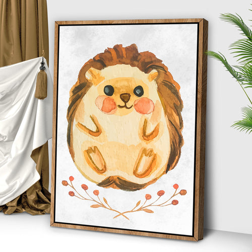 Animals Forest Hedgehog Cute Canvas Wall Art