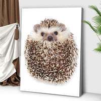 Animals Forest Hedgehog Curled Up Canvas Wall Art