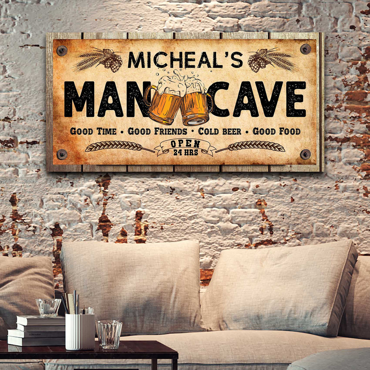Man Cave Sign - canvas