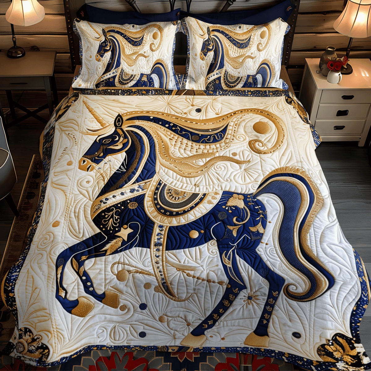 Majestic Mane 3-Piece Quilted Bedding Set - Single (59" x 70")