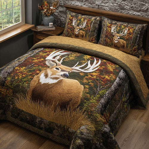 Majestic Antlers 3-Piece Quilted Bedding Set - Single (59" x 70")