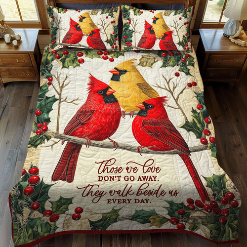 Majestic Cardinals 3-Piece Quilted Bedding Set - Single (59" x 70")