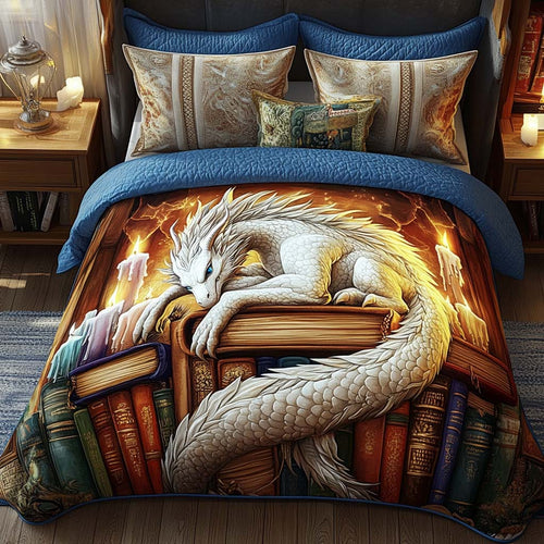 Majestic Dragon 3-Piece Quilted Bedding Set - Single (59" x 70")