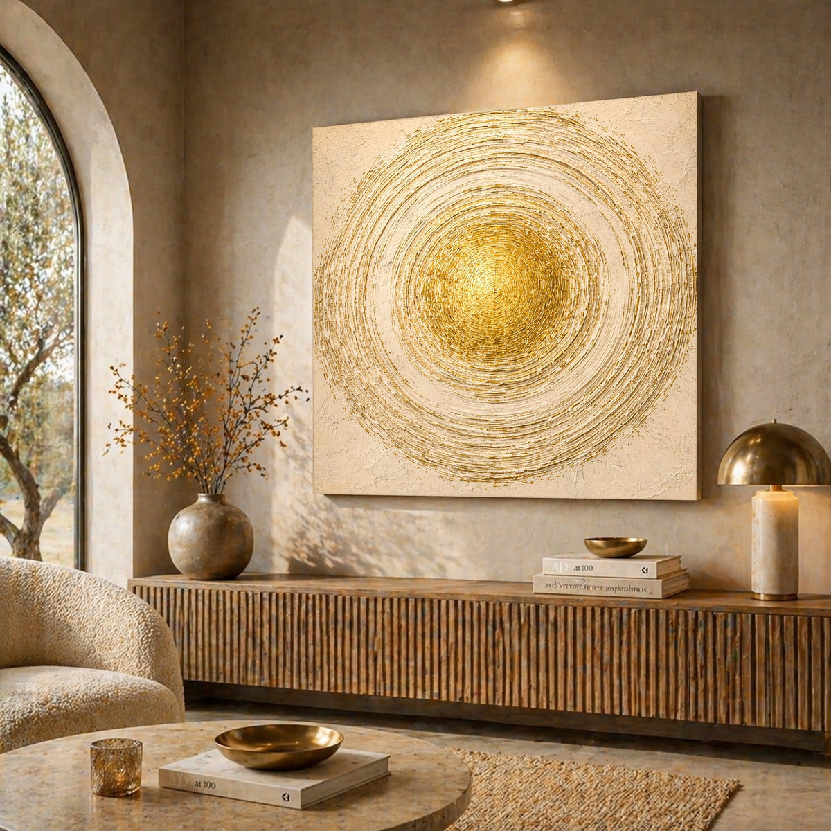 Cream and Gold Mandala