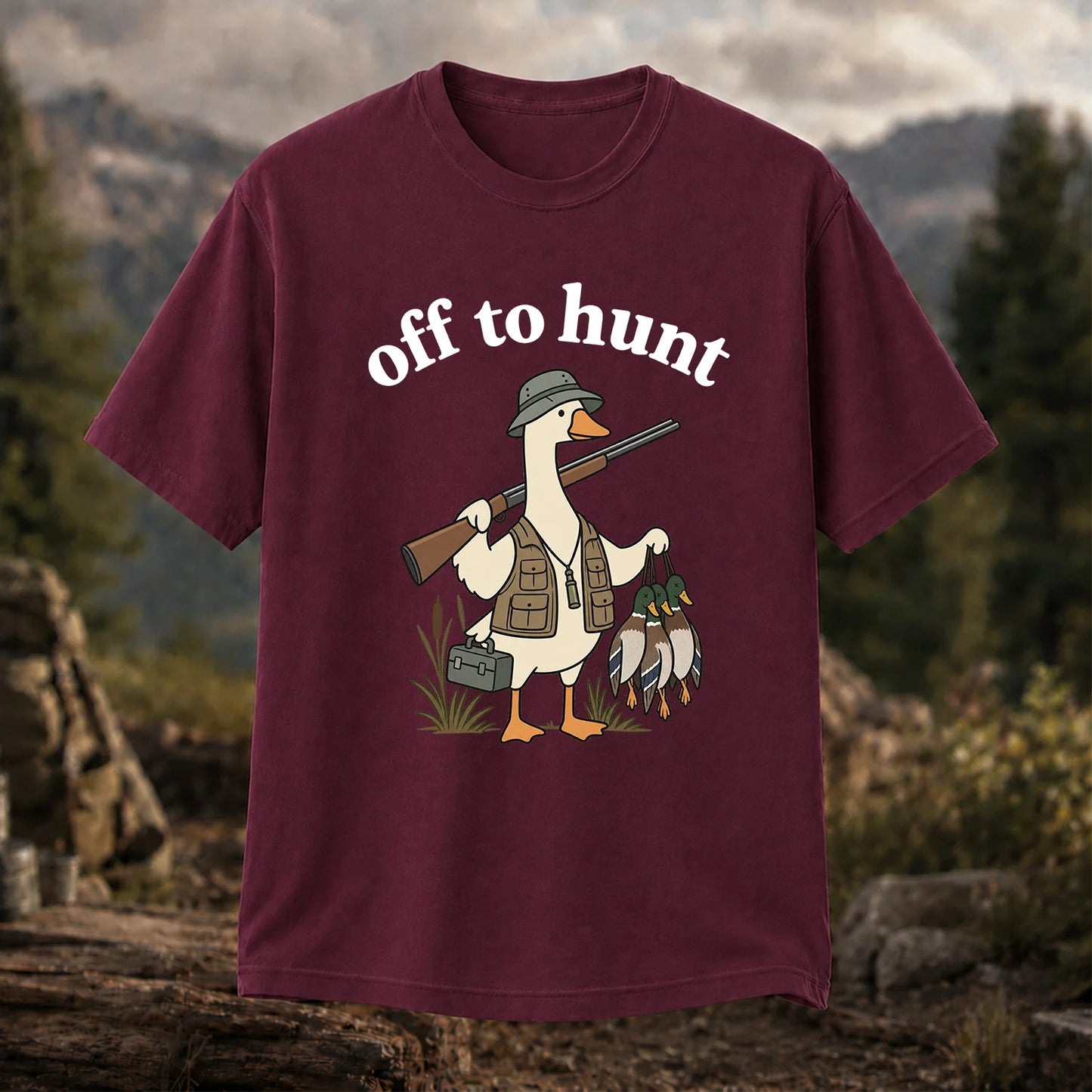 Off to Hunt T-Shirt, Funny Duck Hunter Tee