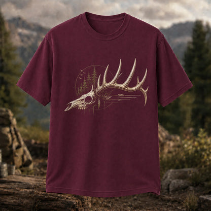 Deer Skull Antlers T-Shirt, Vintage Woodland Hunter Tee
