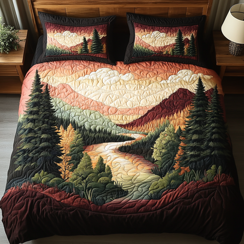 Meadow Calm 3-Piece Quilted Bedding Set - Single (59" x 70")