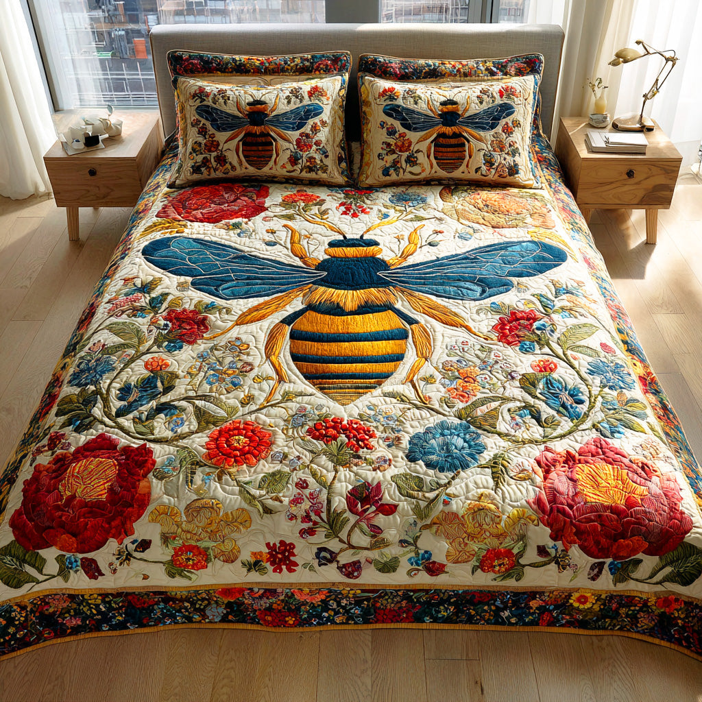 Meadow Flight 3-Piece Quilted Bedding Set - Single (59" x 70")