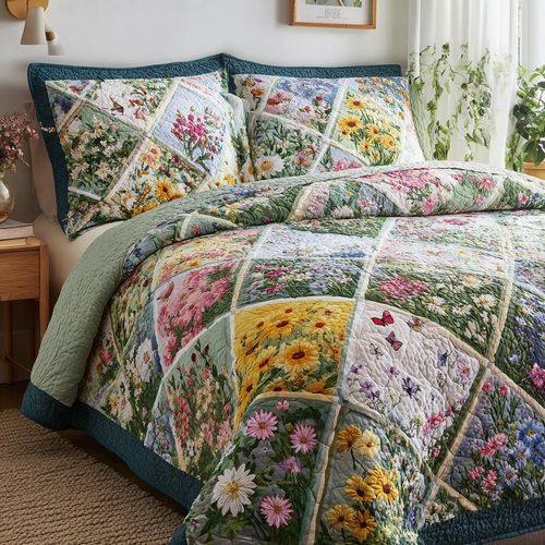 Meadow Joy 3-Piece Quilted Bedding Set - Single (59" x 70")