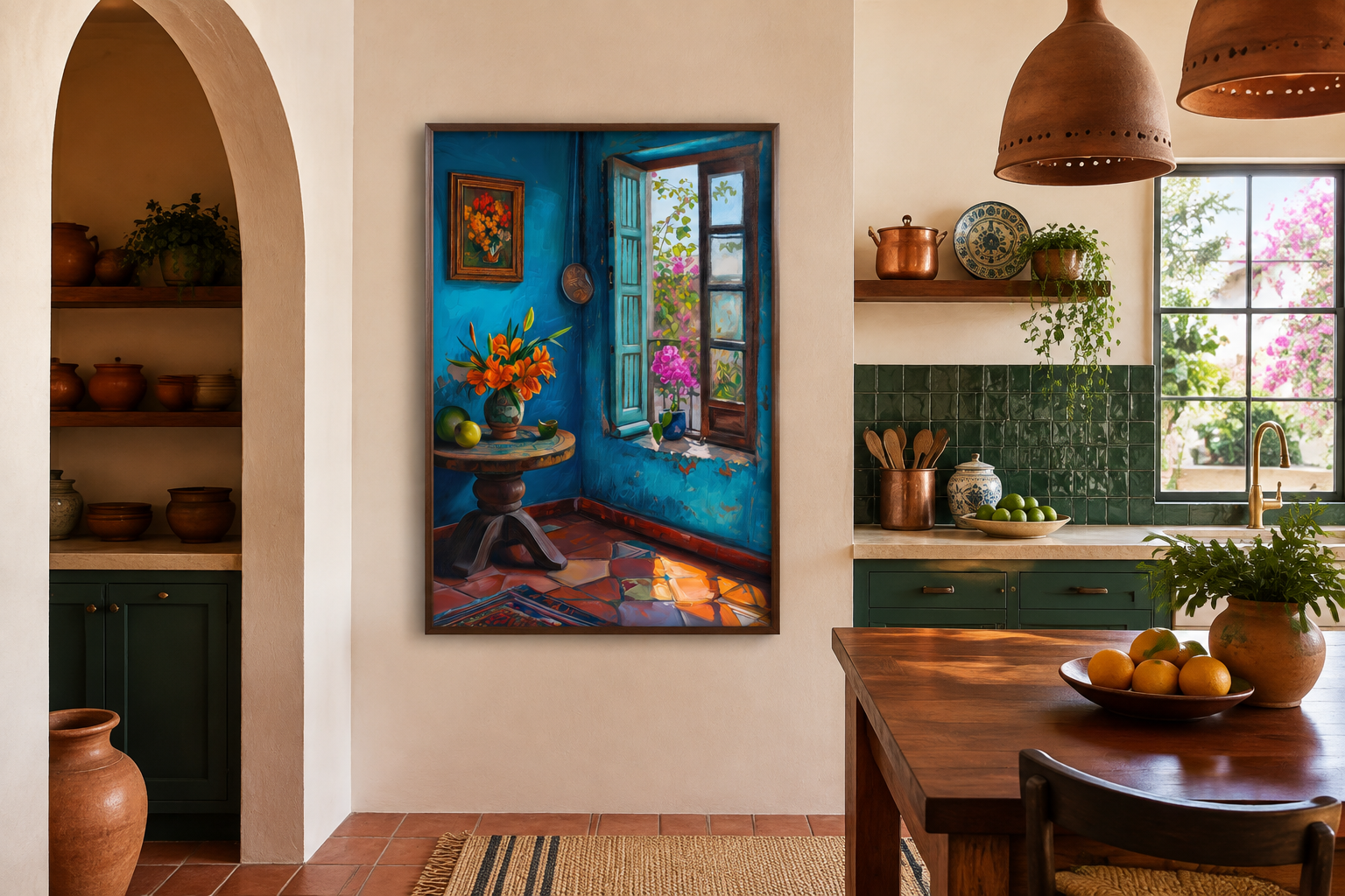 Traditional Mexico Room With Window And Interior Wall Art