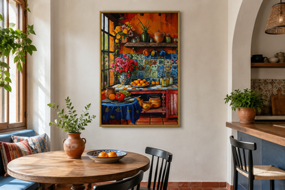 Colorful Mexican Kitchen Framed Canvas Wall Art