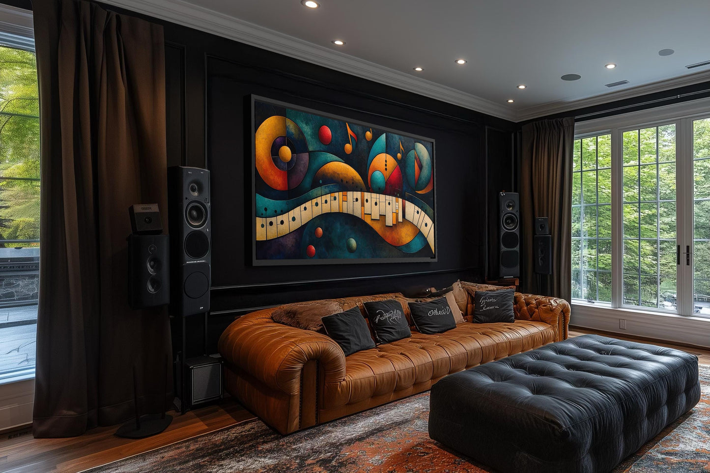 Mid Century Modern Piano Art – Colorful Abstract Music Artwork Canvas Print