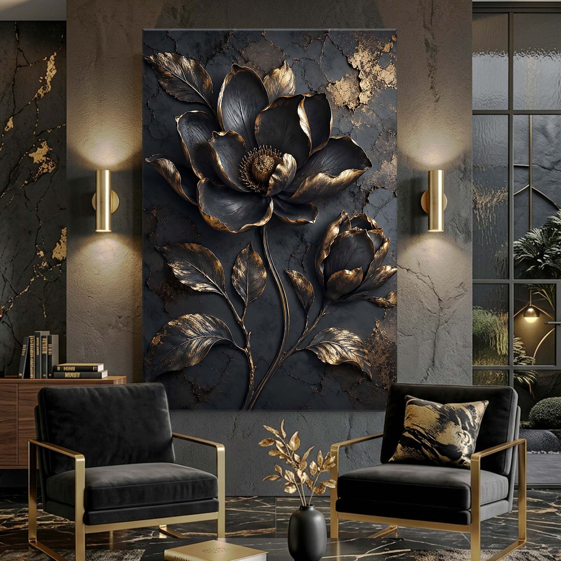 Midnight Gold Bloom