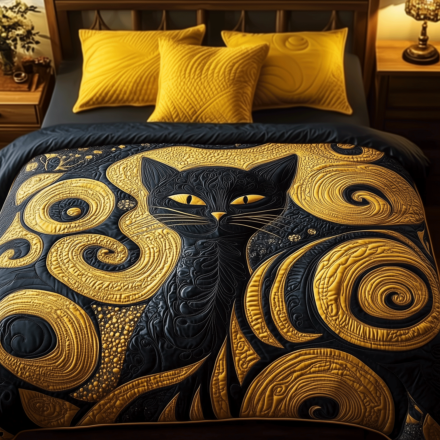 Midnight Majesty 3-Piece Quilted Bedding Set - Single (59" x 70")