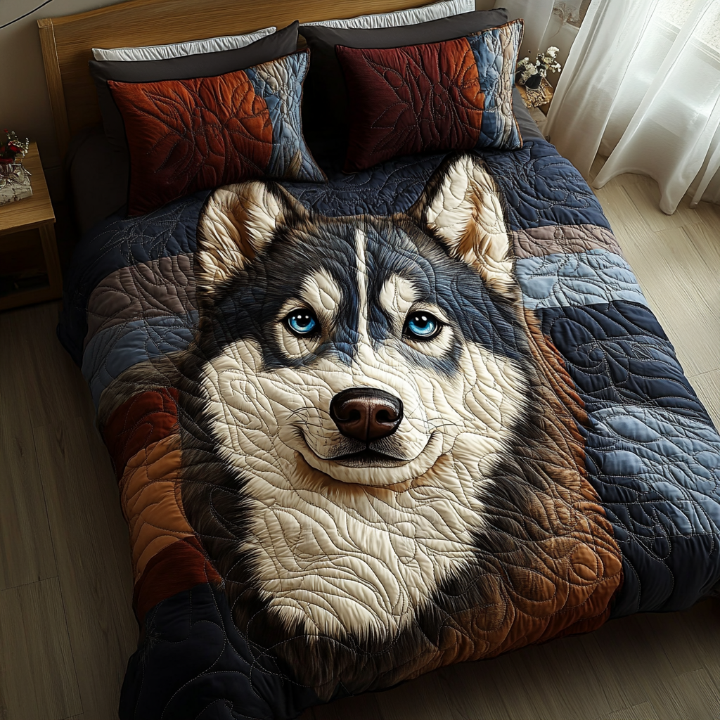 Midnight Companion 3-Piece Quilted Bedding Set - Single (59" x 70")