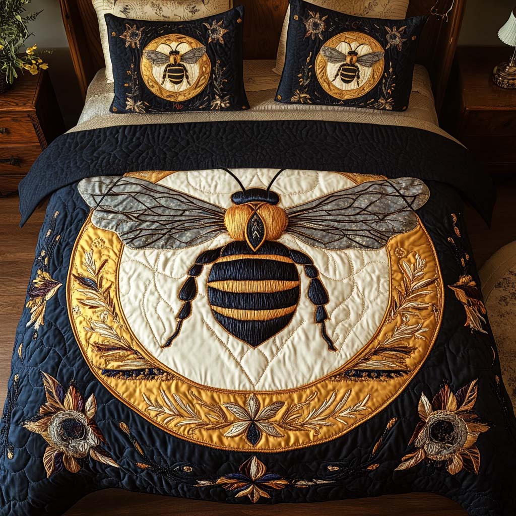Midnight Glow 3-Piece Quilted Bedding Set - Single (59" x 70")