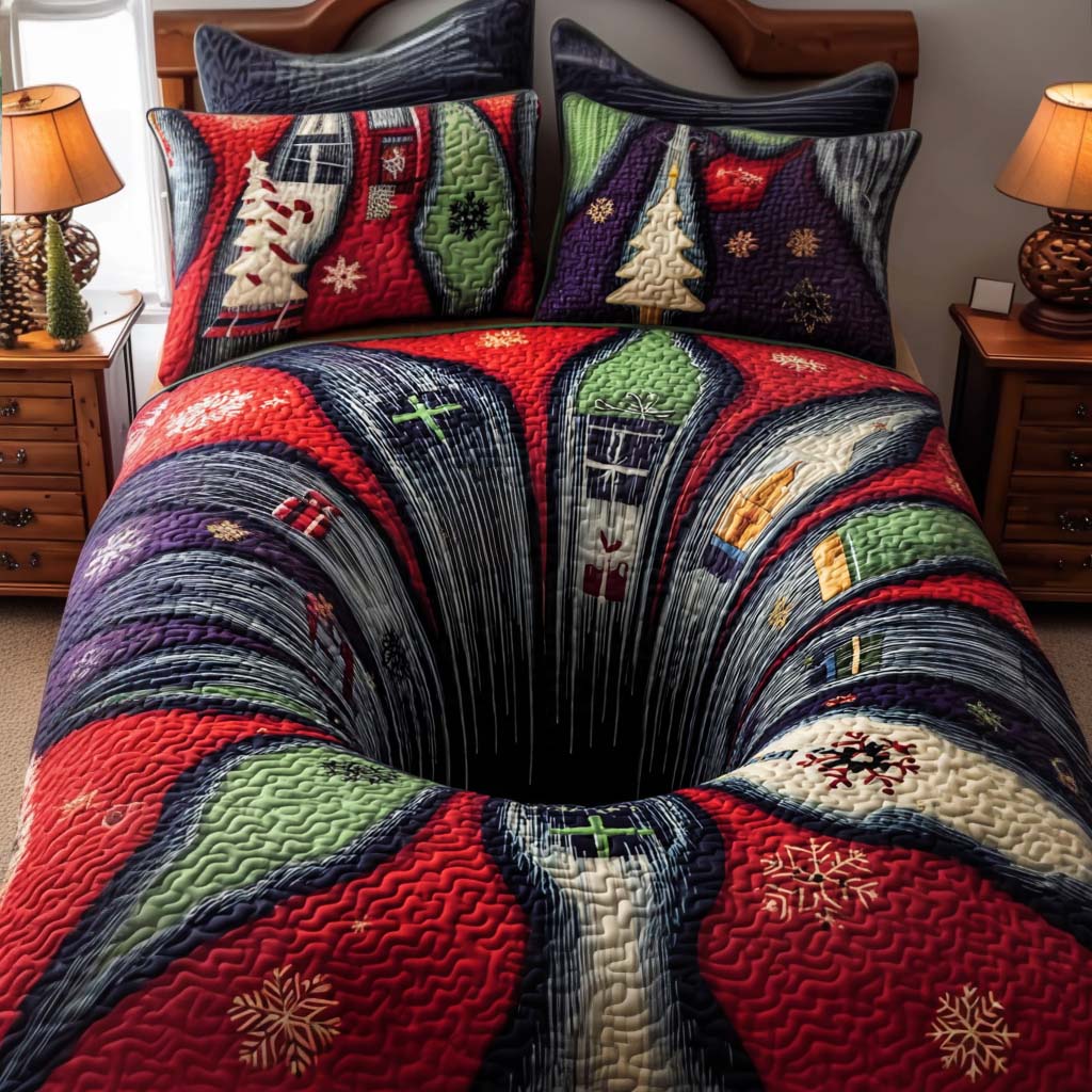 Midnight Noel 3-Piece Quilted Bedding Set - Single (59" x 70")