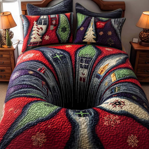 Midnight Noel 3-Piece Quilted Bedding Set - Single (59" x 70")