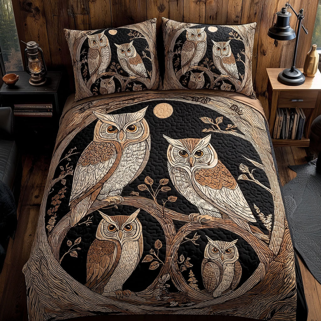 Midnight Watcher 3-Piece Quilted Bedding Set - Single (59" x 70")