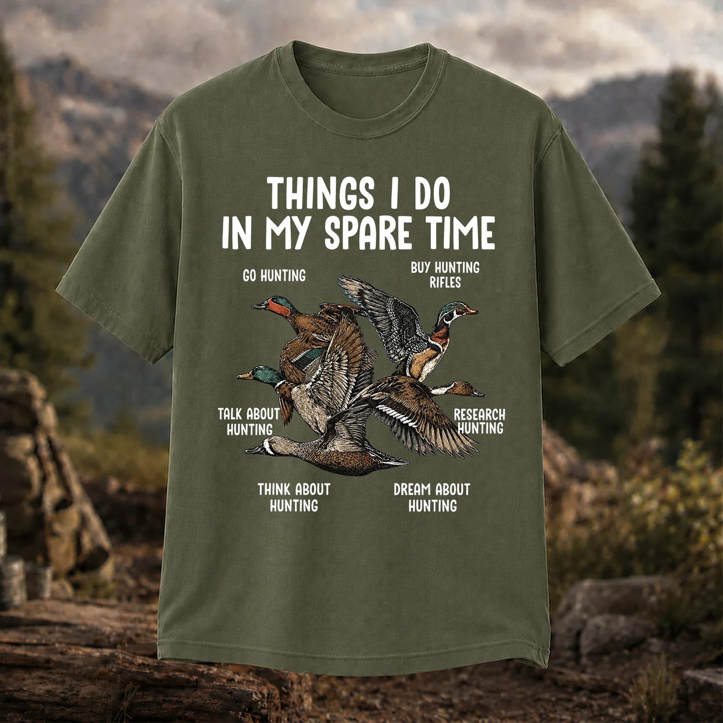 Things I Do in My Spare Time T-Shirt, Duck Hunting Tee