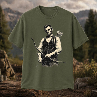 Abraham Lincoln Archer T-Shirt, Vintage Bow Hunting Tee