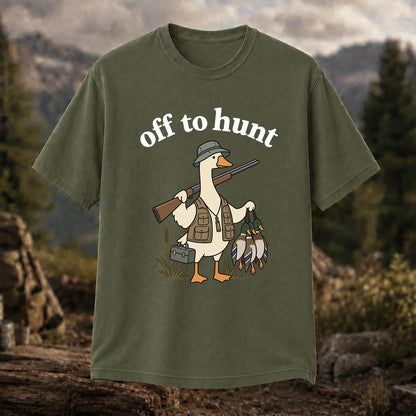 Off to Hunt T-Shirt, Funny Duck Hunter Tee