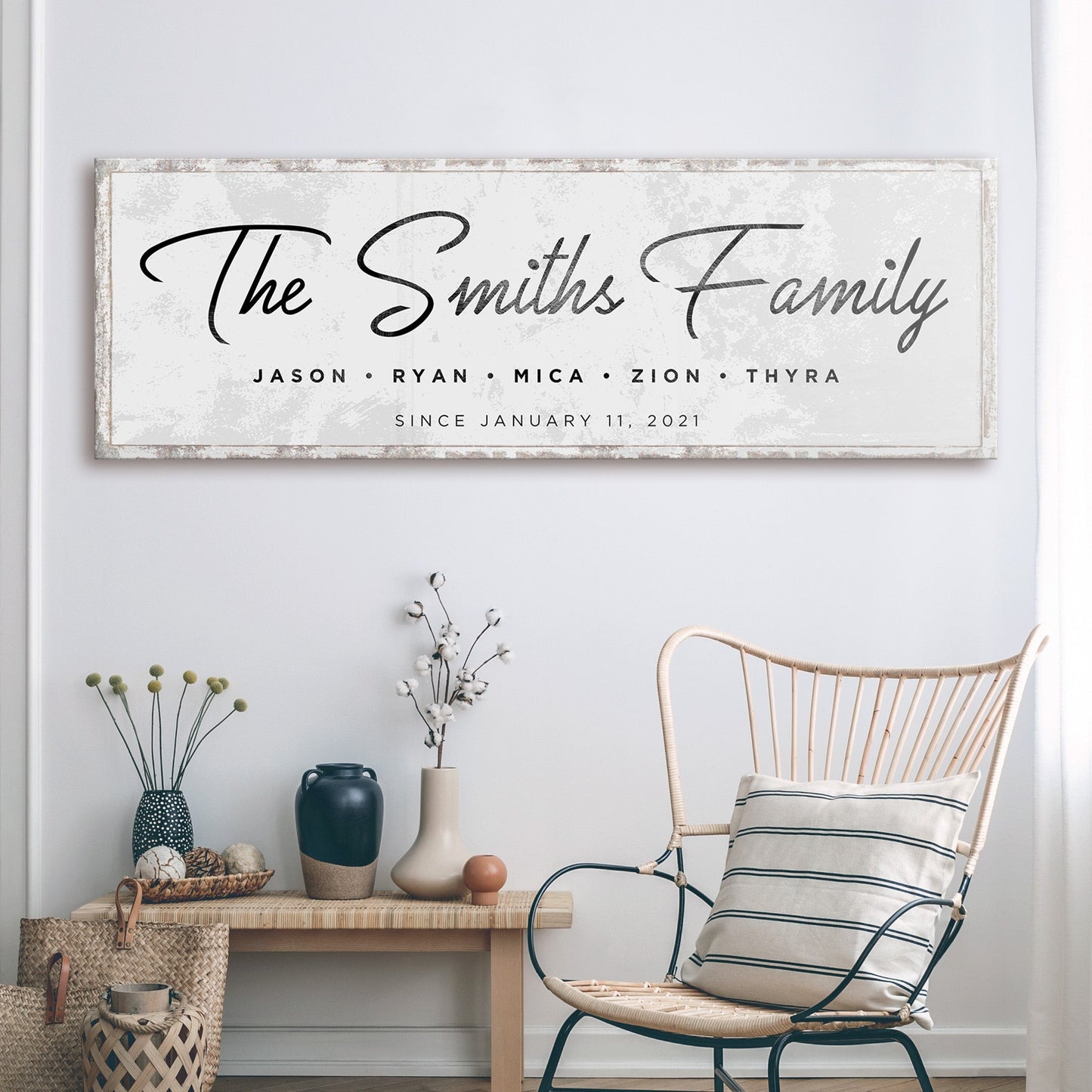 Last Name Family Sign Black And White