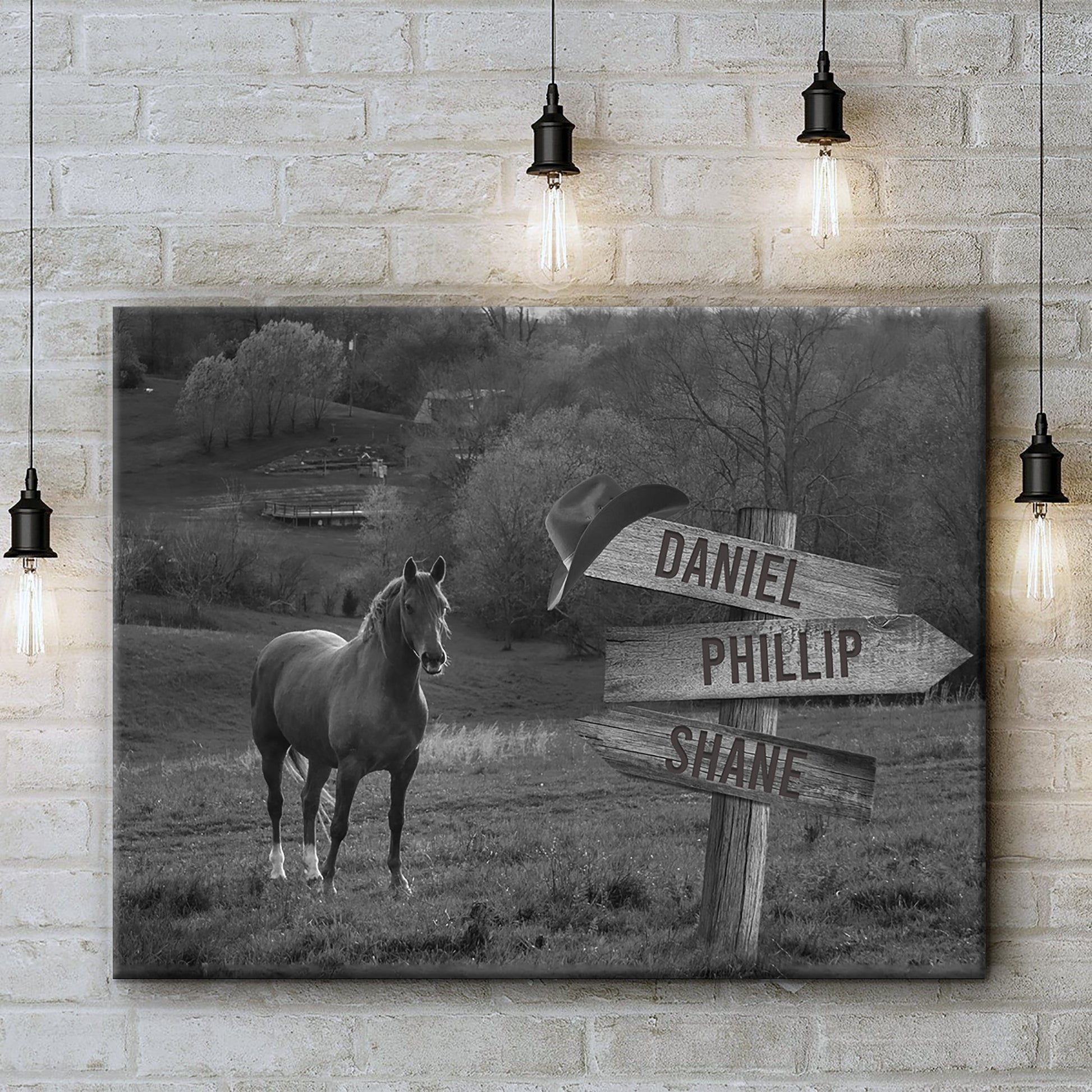 Monochrome Horse Name Sign