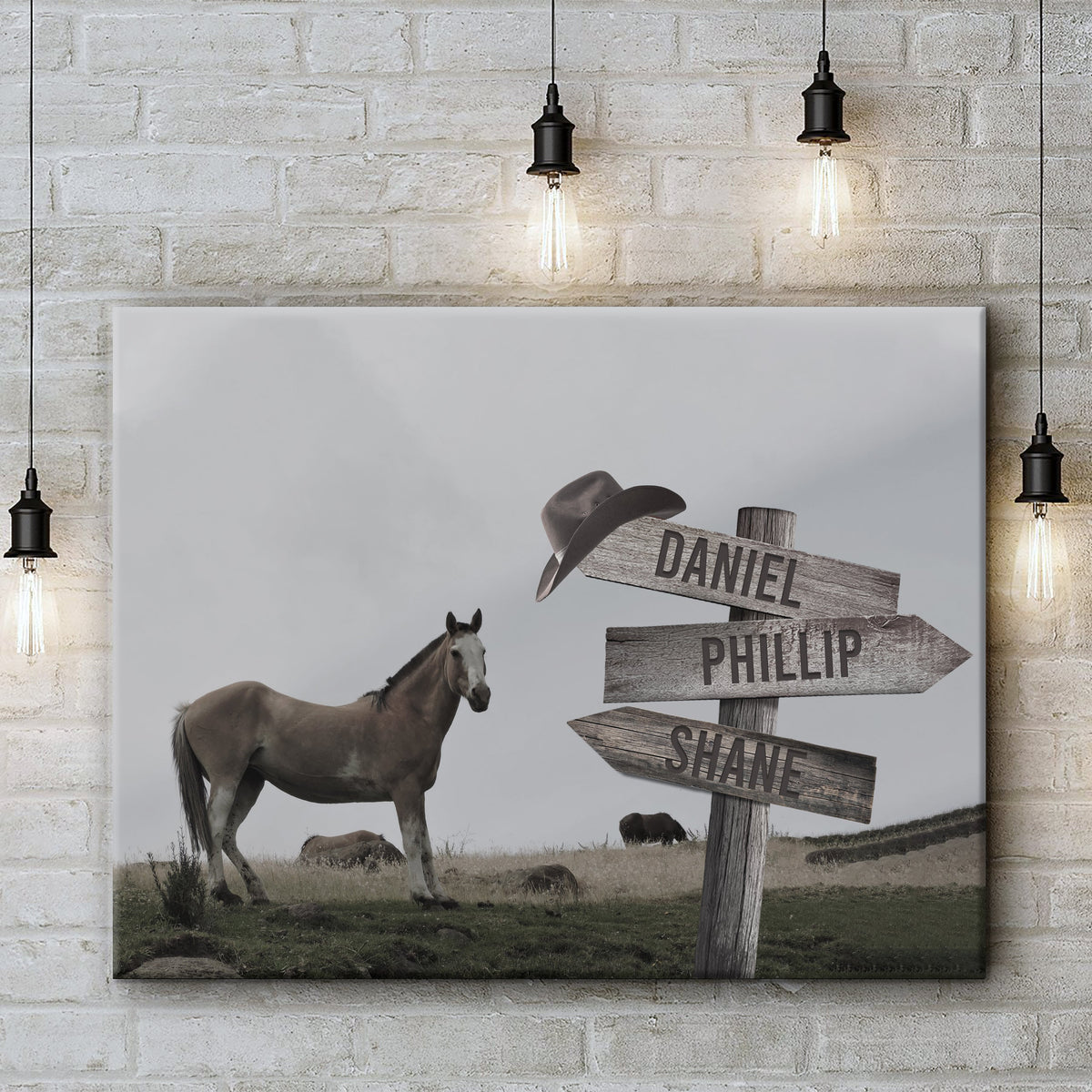 Monochrome Horse Name Sign
