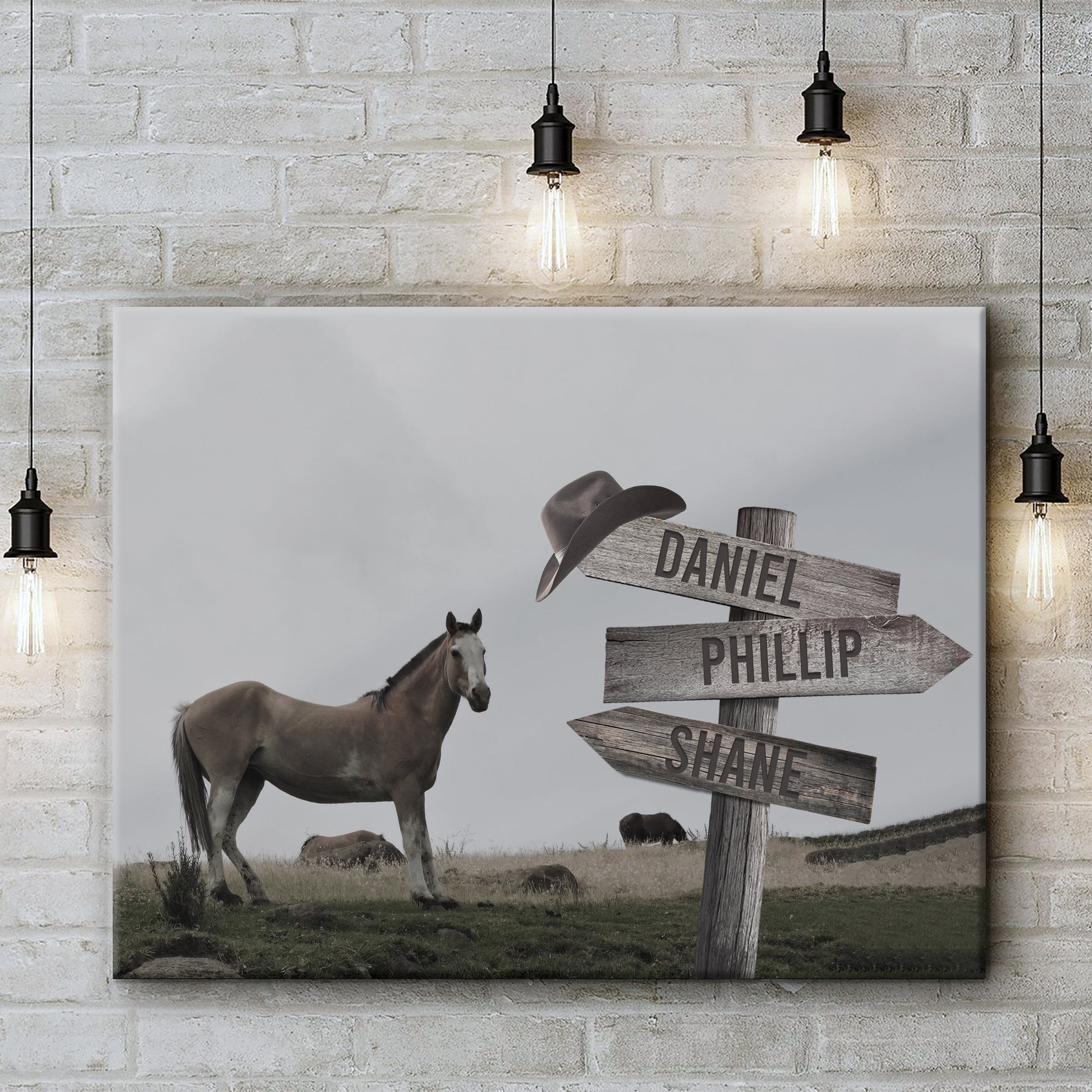 Monochrome Horse Name Sign