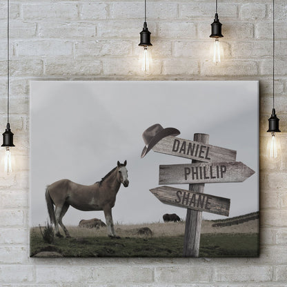 Monochrome Horse Name Sign