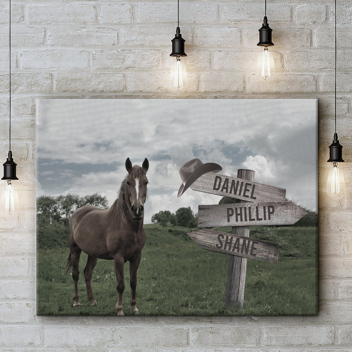 Monochrome Horse Name Sign