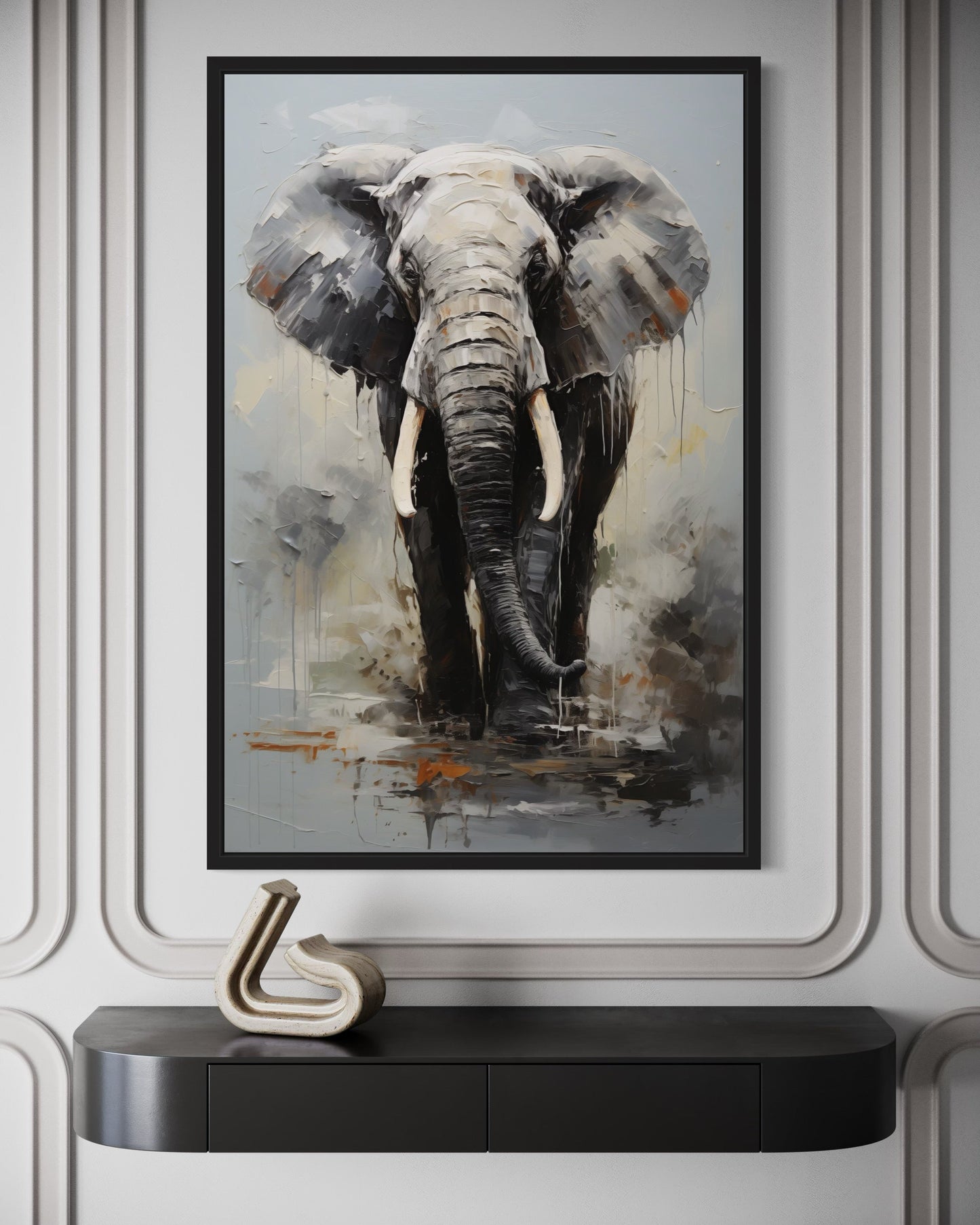 Modern African Elephant Canvas Wall Art