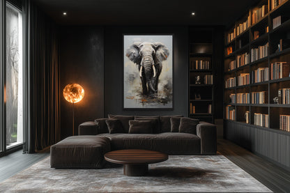 Modern African Elephant Canvas Wall Art
